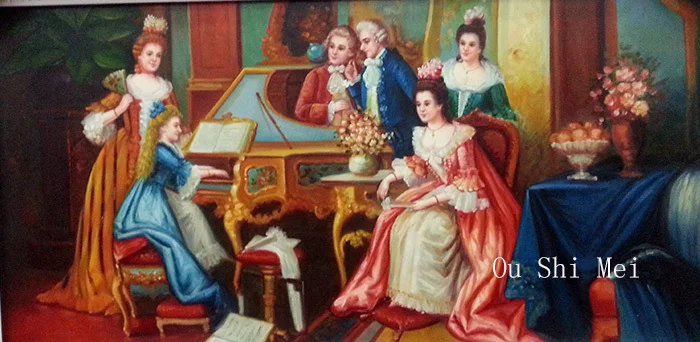 

Hand Painted Landscape Court Party Oil Painting On Canvas Character Paintings Hang Picture Nobility Painting No Frame Craft