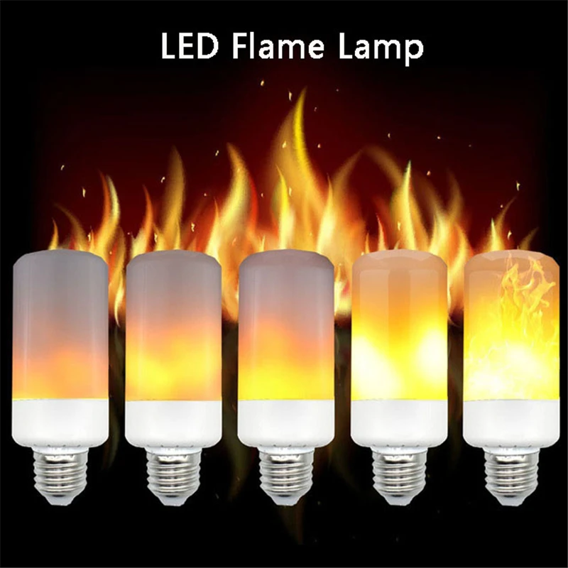 1/5/10X E27 E14 B22 Led Flame Lamp 3 Modes Led Flickering Flame Effect Fire Light 9W 15W Corn Bulb Lighting For Room Decorations