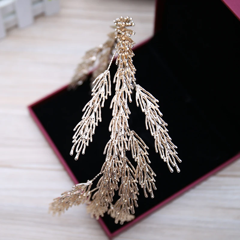 Irregular Baroque Crowns Leaf Headband Hair Jewelry Wedding Accessories Princess Tiara