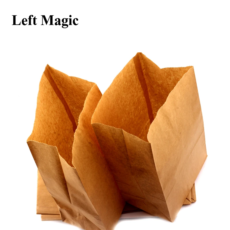 5 Pcs Kraft Paper Bag Magic Trick Use For Ghosty Devils Nail Banana Hammer Orange Disappear O Lite Bag Stage Magic Props G8184