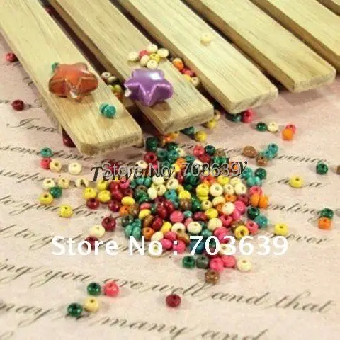 Free Shipping 2x3mm Rice Shape Wood Beads DIY 5000pcs Mixed Color