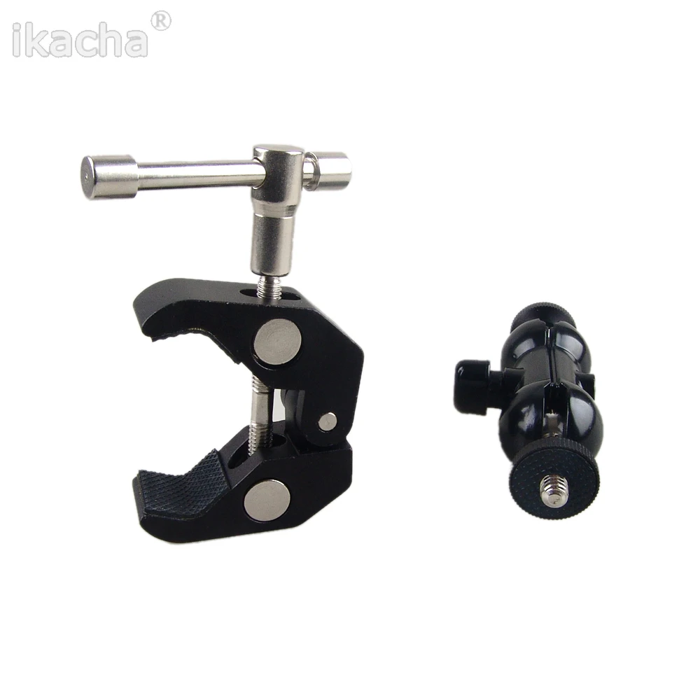 Tripé dslr para câmera, suporte com cabeça redonda, super braçadeira para câmera lcd, monitor led, canon 5diii e nikon d3200