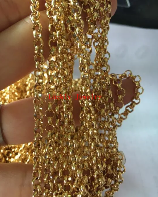 3 meter Lot in bulk Fashion Stainless steel 4mm Round Rolo Link Chain Jewelry finding Marking DIY