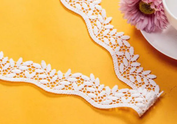 1yard Width:3cm Leaf Wave Design Cotton Lace Embroidered Trim Lace for DIY Decoration (ss-571)