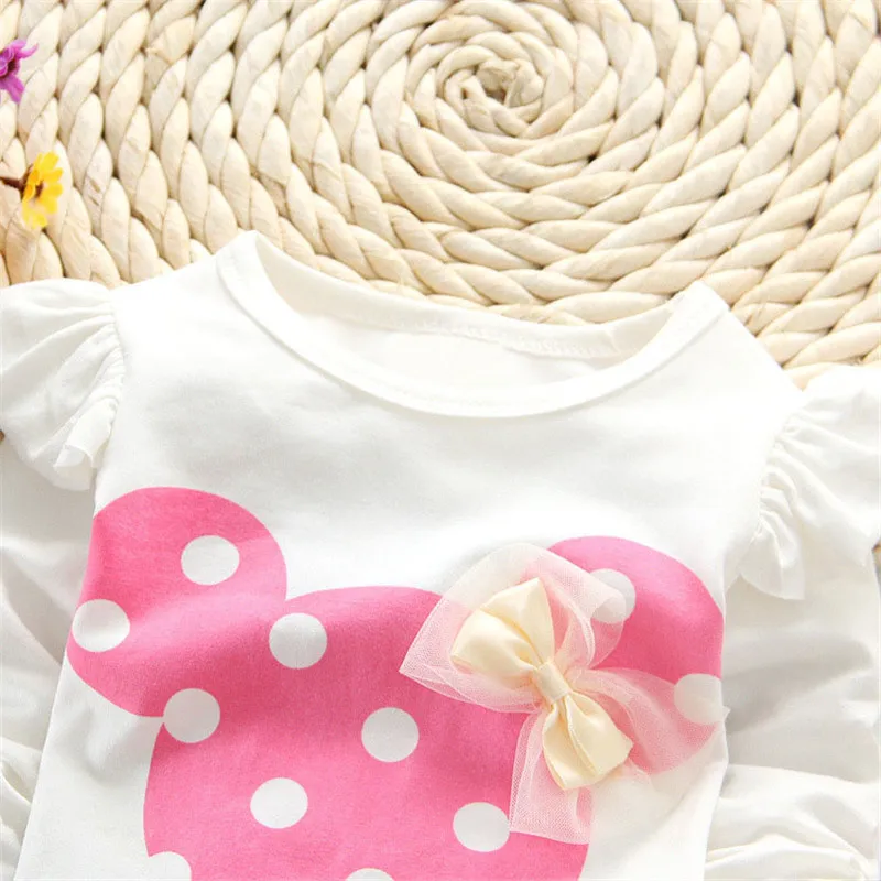 Herbst-Frühling Baumwoll-Mädchenkleidung Bestseller Niedlicher Langarm-Cartoon-Tier-Babyanzug Rundhals-Kleidung+Hosen-Set – Detail 14