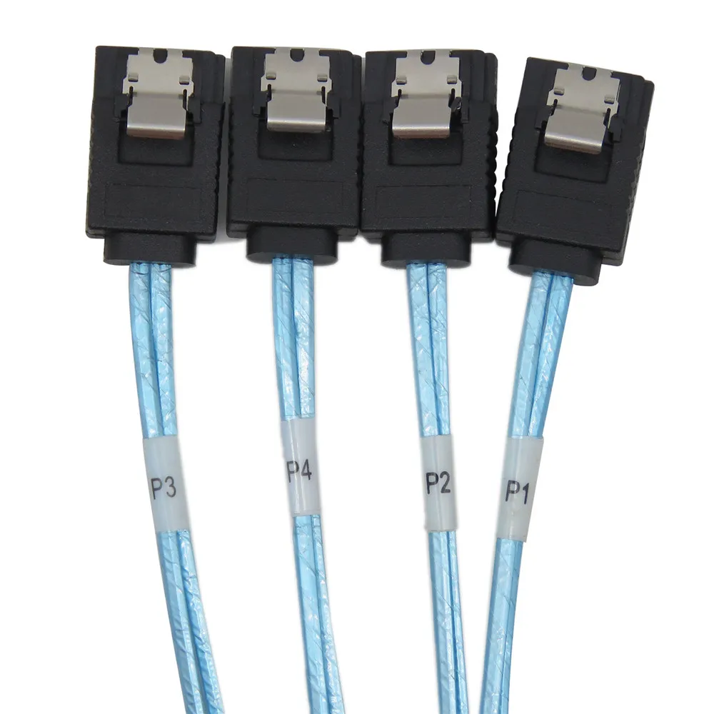 SFF-8087 90 Độ Mini SAS 36 Chân Sang SATA 7 Pin Cáp-1.0 Mét