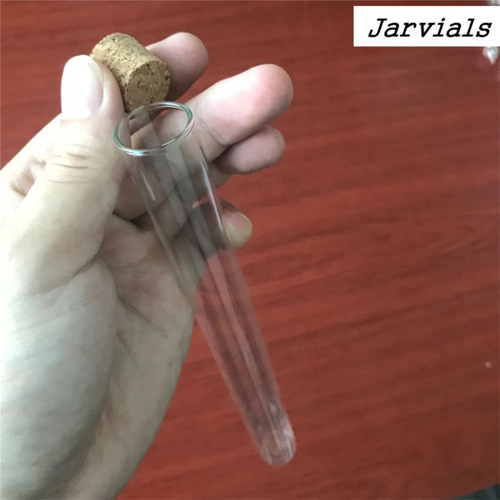 22*220mm 62ml Empty Glass Transparent Flat Base Bottles With Cork Stopper Long Glass Bottles Vials Stand Test Tube Jars 24pcs