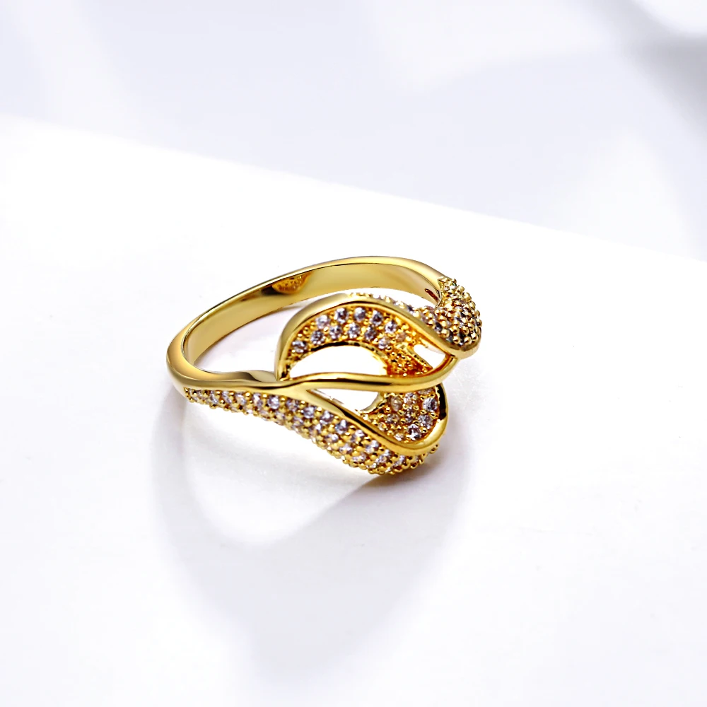 

YLMyself Elegant Tiny Ring White & Gold Color Pave AAA Cubic Zirconia Fashion Jewelry For Women OL Style