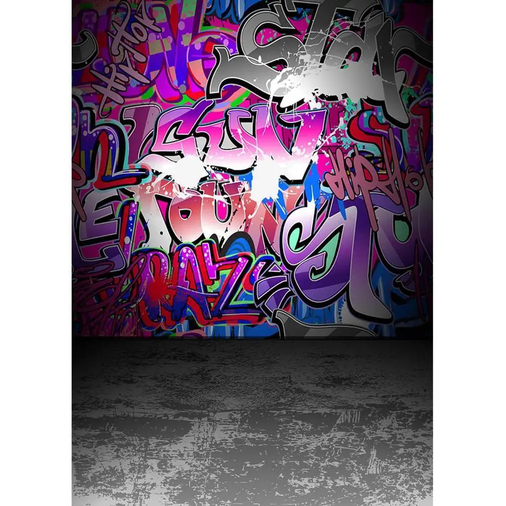 Fondos fotográficos de vinilo para bebés y niños, pared de escritura con Graffiti, para estudio fotográfico Digital