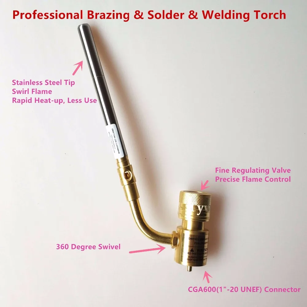 Gas Brazing Burner Gas Welding Torch Soldering Quenching BBQ Burner CE HVAC Hand Torch MAPP Torch