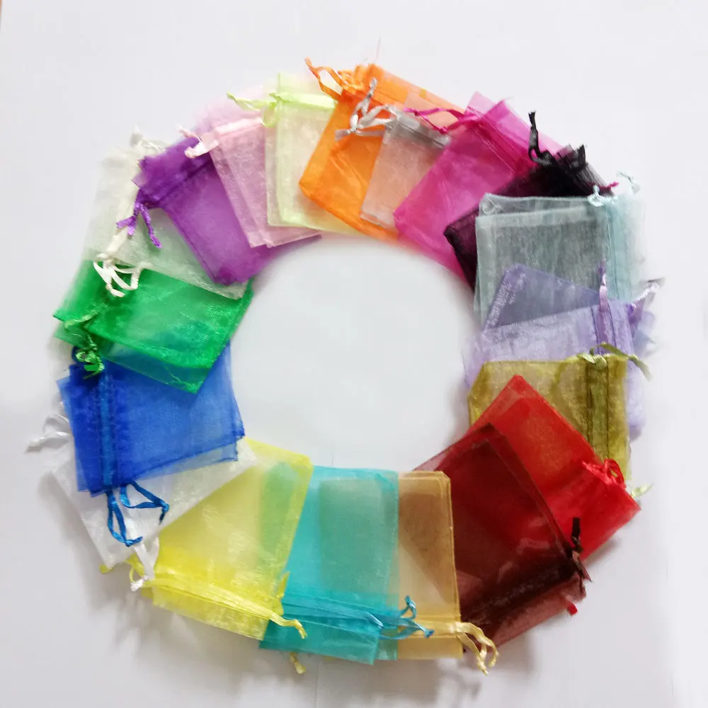 

15x20cm Organza Bag 100pcs Jewelry Packaging Display Jewelry Pouch Gift Bags For Wedding Drawstring Bag Woman Travel Storage Bag