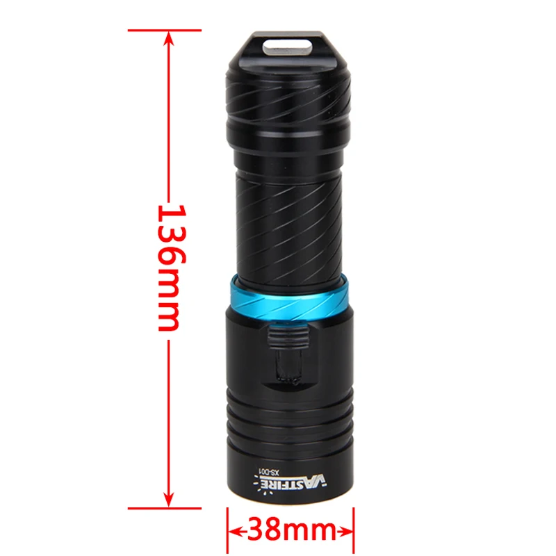 Waterproof LED Scuba LED Light Cycling Flashlight 28650/18650 Torch Waterproof 100M No Battery 3 Colors