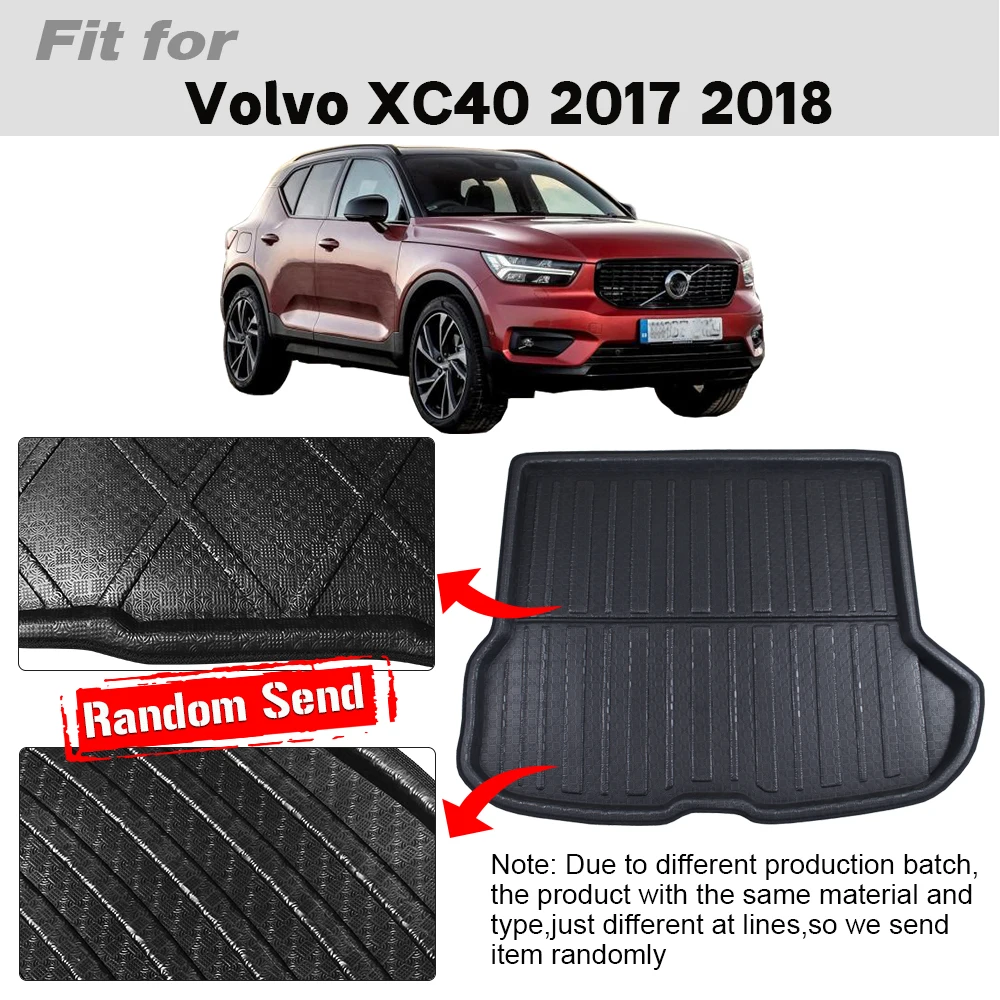 Buildreamen2 Car Rear Trunk Mat Floor Tray Boot Liner Cargo Mud Carpet Protector Pad Waterproof For Volvo XC40 2017 2018