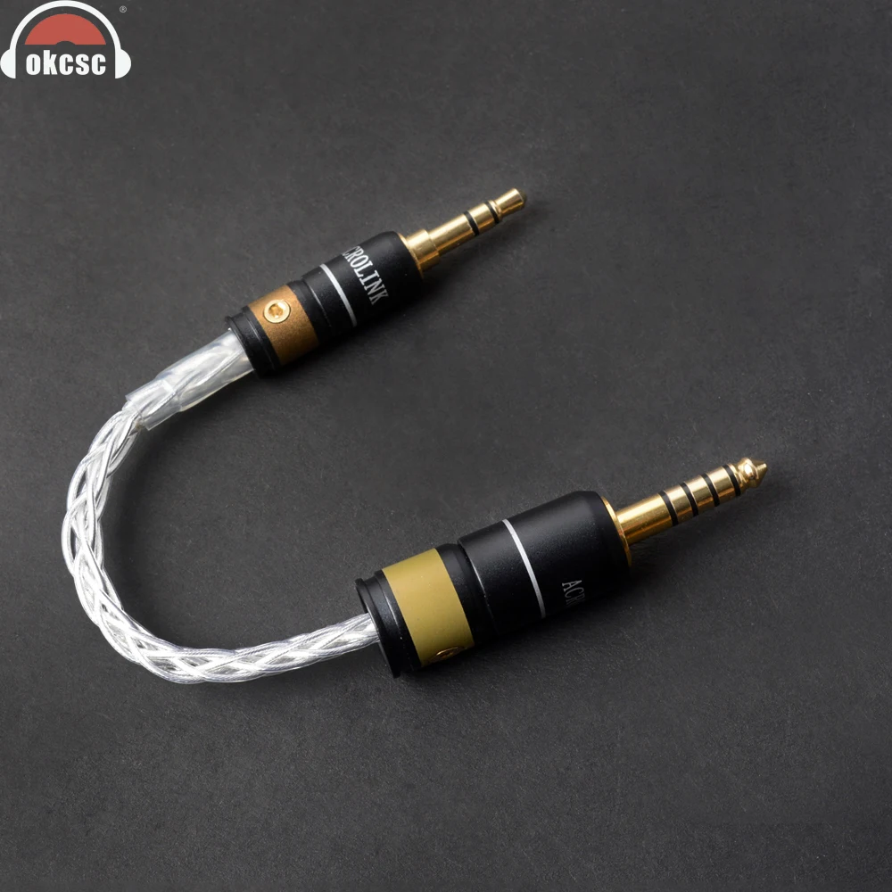 OKCSC profesjonalne 4.4mm zrównoważony kabel 3.5mm wtyczka 8 rdzeni pojedyncze posrebrzane Audio kabel do Sony NW-WM1Z