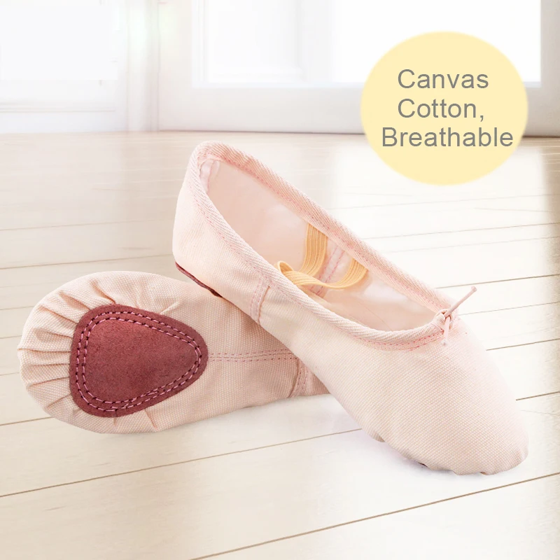 Women Kids Girl Boy Canvas Cotton Ballet Dance Yoga Gym Shoes Girls Adult Soft Sole Ballet Flat Slippers