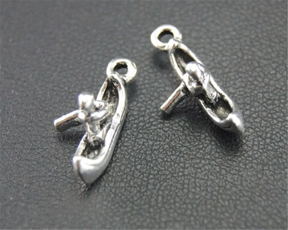 10pcs  Silver Color Boating Charm Handmade Charms Pendants Jewelry Findings 11X13mm A1709