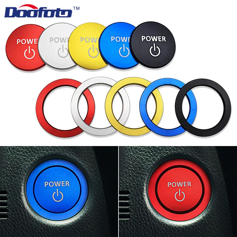 Doofoto Car Styling Start Stop Ring Engine Car Ignition Button Cover Case dla Toyota 86 FR-S Corolla C-HR CHR C HR Rav4 Yaris