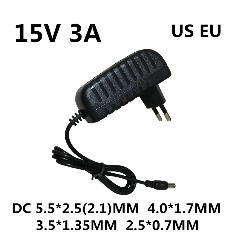 Best quality AC/DC Adapter DC 15V 0.5A 1A 2A 3A AC 100-240V Converter Adapter 15 V Volt 1000MA Charger Power Supply EU US Plug