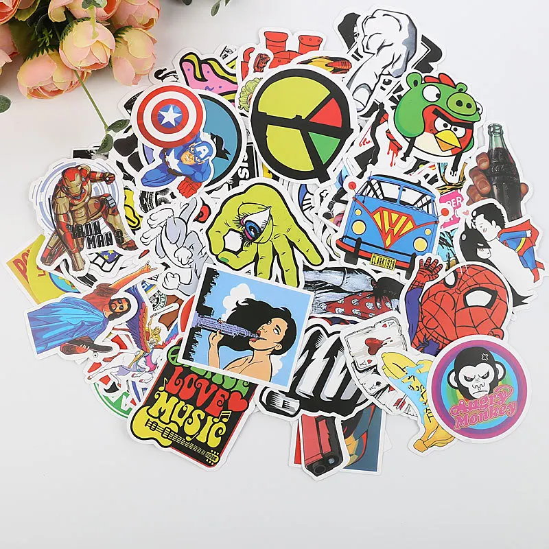 50 pcs Mixed Cartoon Cute Toy Stickers for Car Styling Bike Motorcycle Phone Laptop Travel Luggage Cool Funny Sticker Bomb Decal