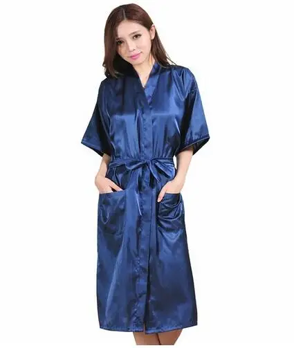 Women Silk Satin Long Wedding Bride Bridesmaid Robe Kimono Robe Feminino Bath Robe Large Size XXXL Peignoir Femme Sexy Bathrobe