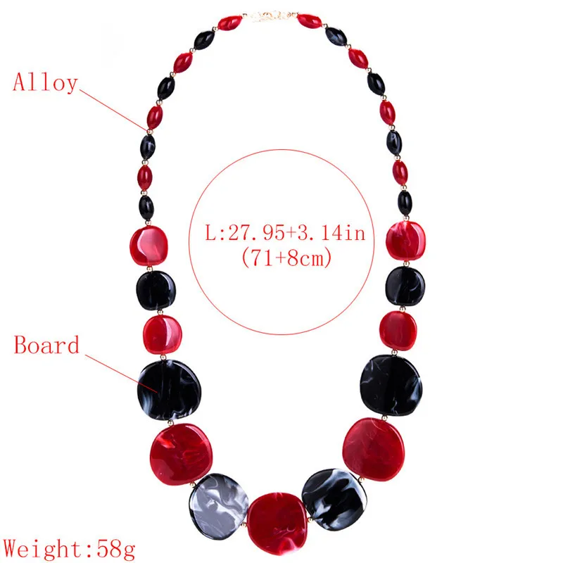 أحمد-عقد أكريليك مع قلادة هندسية للنساء ، مجوهرات ربيعية طويلة مع خرز ملون ، تصميم جديد