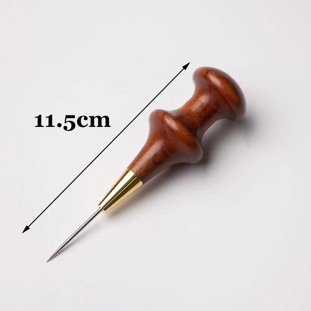 Mr tomato Professional steel Awl Sewing Tool Hole Punching Leather craft Wood Handle Steel awl Craft Stitching Leather Tools