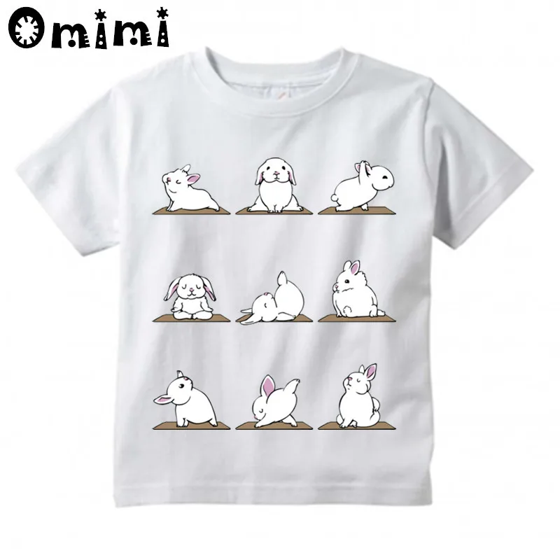 Children's English Bulldog/Cat/Soth/Rabbit/Pug Printed T Shirt Kids Great Casual Short Sleeve Tops Boys and Girls Cute T-Shirt