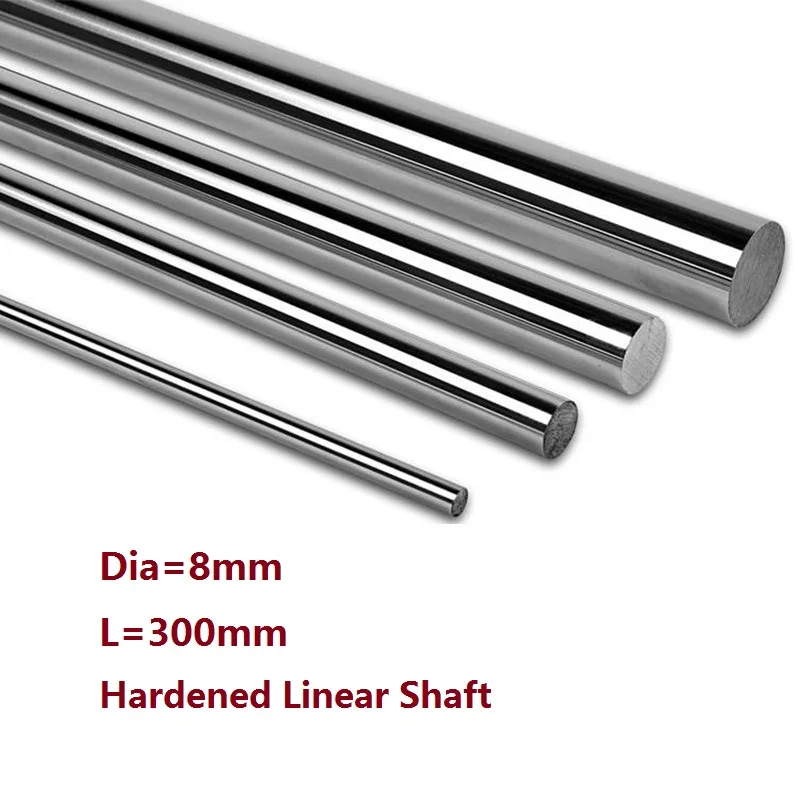 

100pcs/lot Dia 8mm shaft 300mm long Chromed plated linear shaft hardened shaft rod bar rail guide for 3d printer cnc parts