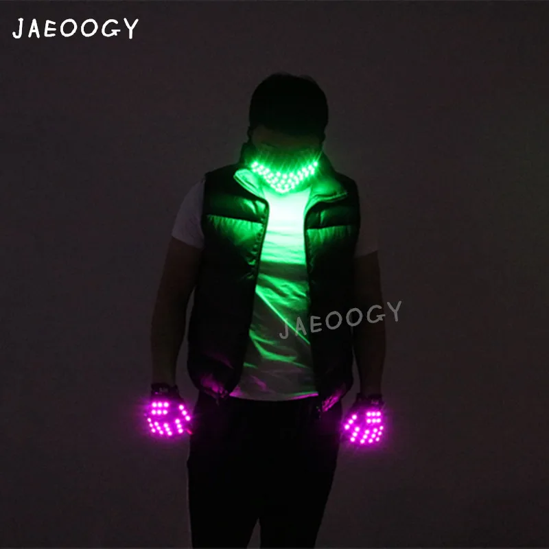 LED Fluorescent Light Gloves, Night Field, Laser Show, Dance Light Mask, Robot Dance, Creative Props, Free Shipping