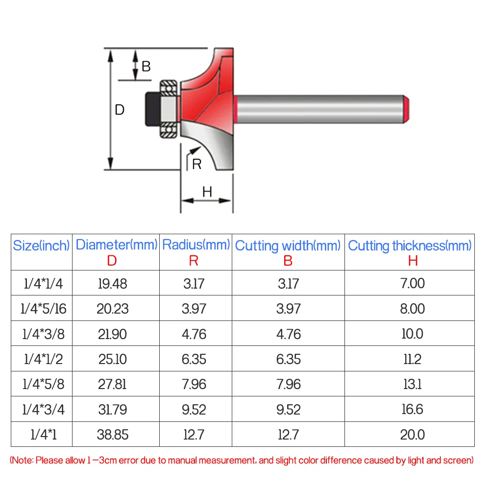 1/4 인치 라운드 생크 우드 밀링 커터, 카바이드 라우터 비트 스트레이트 엔드 밀 트리머 코너 클리닝 플러시 트림 툴 커터