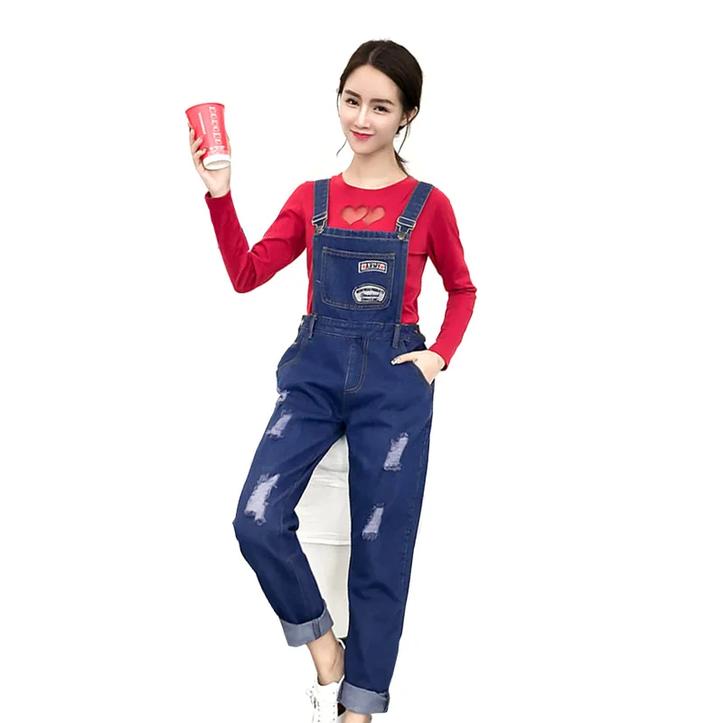 Maternity Clothing Pants Spring Autumn Cotton Plus Size Overalls Pregnant Women Large Size Suspender Trousers Jeans for pregnant