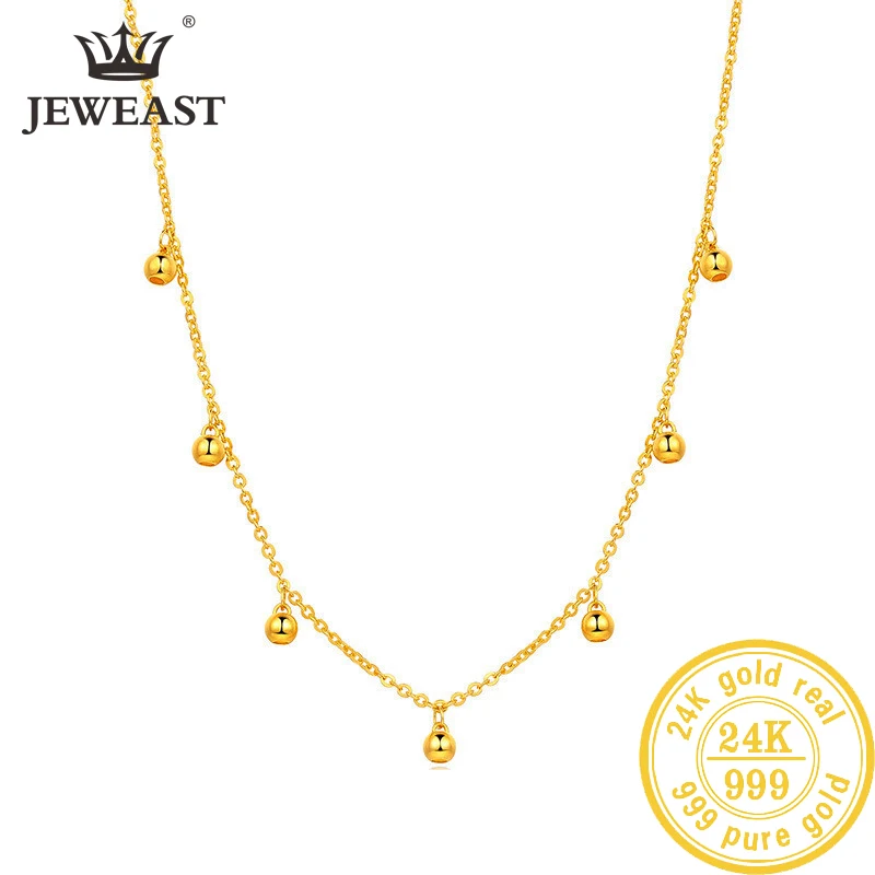 

BTSS 24K Pure Gold Necklace Real AU 999 Solid Gold Chain Beautiful Upscale Trendy Classic Party Fine Jewelry Hot Sell New 2023