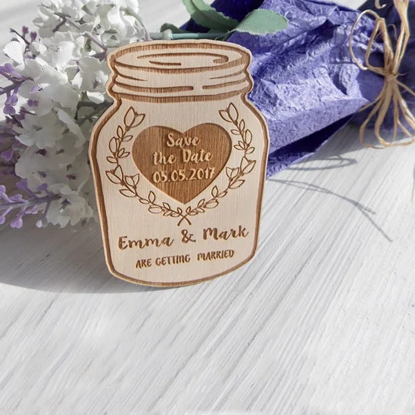 Personalized Natural Wooden Pary Drifting bottle Ornaments ,Christmas Decoration Crafts Supplies,Wooden Save the Date Magnets