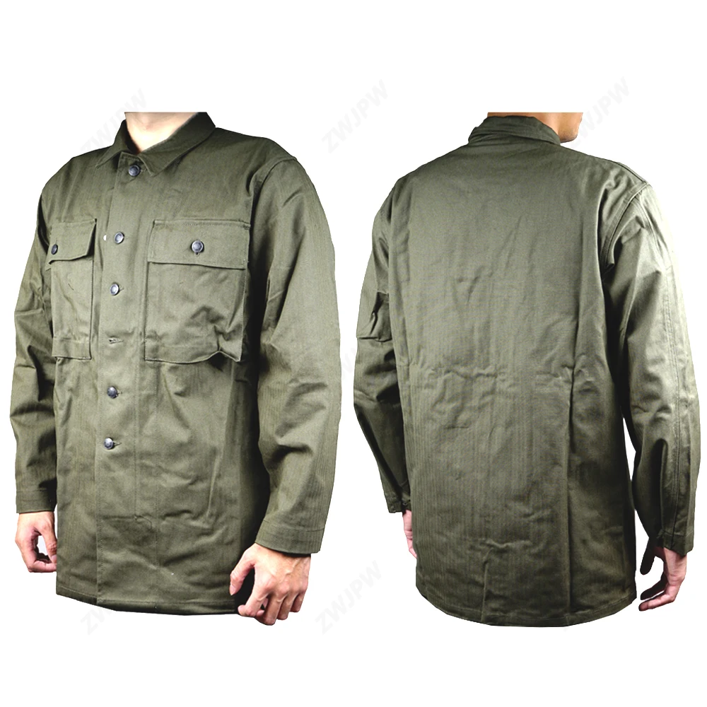 WW2 US Army HBT Jacket Replica Land Force Coat Running Shirt For Men Training Uniform Outdoor Blouse Windbreaker