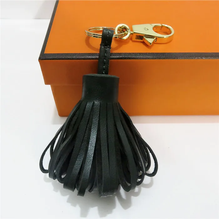 Luxury Designer Leather Tassel Keychain Mother Daughter Keyring Car Key Chains Women Bag Charm Keyholder Gift Porte Clef