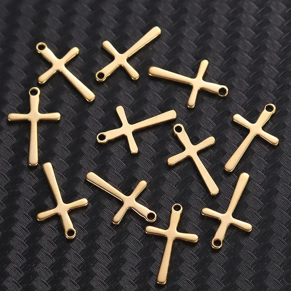 20Pcs/lot Stainless Steel Cross Charms Pendant Religious Jewelry Making DIY Charms Handmade Crafts