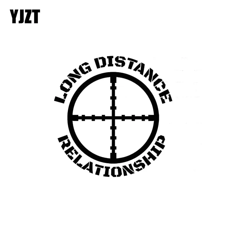 YJZT 14.7CM*15CM LONG DISTANCE RELATIONSHIP Vinyl Decal Car Sticker USMC Army Navy Sniper Seals Recon Black/Silver C3-0134