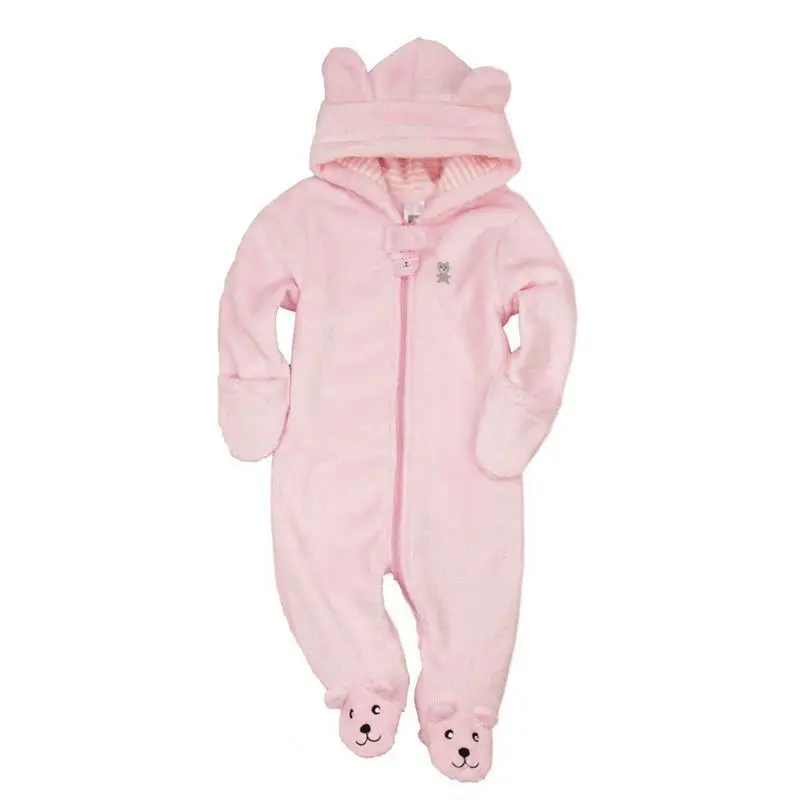 Autumn Winter Baby Rompers Bear style baby coral fleece brand Hoodies Jumpsuit baby girls boys romper newborn toddle clothing