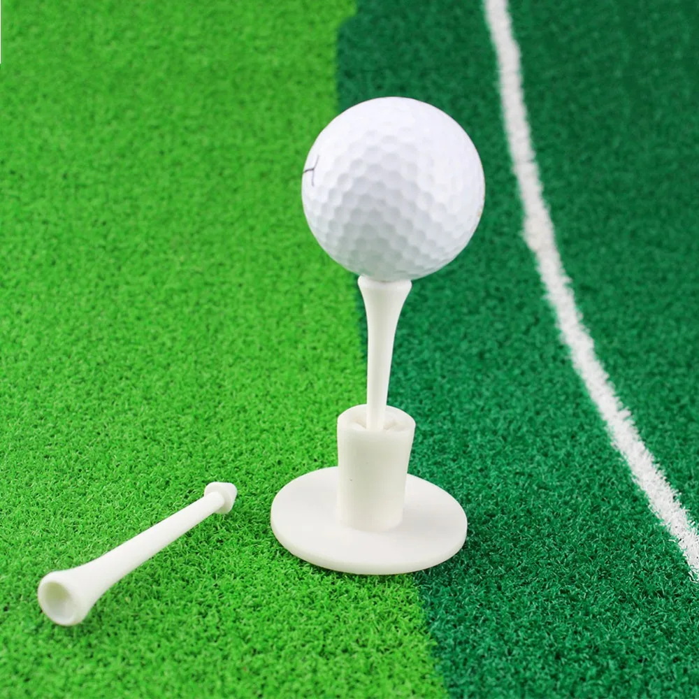 CRESTGOLF Golf Rubber Tees White Plastic Golf Tees Rubber Holder + 2 Tees Golf Practice Tee Golf Accessories