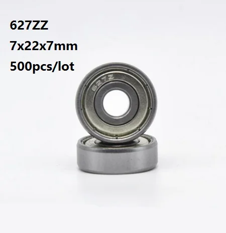 500pcs/lot 7x22x7mm 627ZZ 627-ZZ 627 ZZ Z 7*22*7mm Double cover Deep Groove Ball bearing Miniature Mini Ball Bearings 627Z