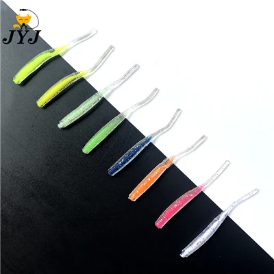 

Free ship 9 colors 10pcs 5cm 0.5g mini soft silicone lure bait, handmade translucent transparent tiddler fishes worm bait lure