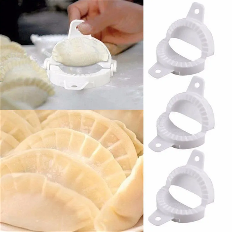 3Pcs 7CM/8CM/10CM Kitchen Dumpling Molds plastic Dough Press Dumpling Pie Ravioli Mould Cooking Pastry Chinese Food Jiaozi Maker