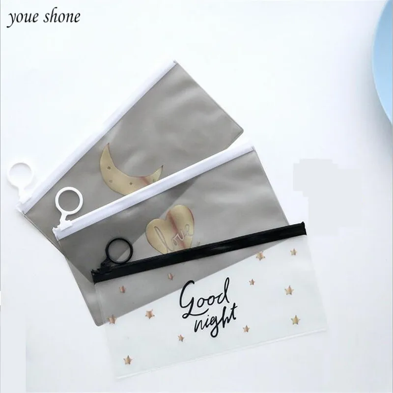 

1Pcs/lot Cute Cartoon Transparent Pencil Pvc Bill Information Bag Pencil Bag Student Stationery Bag Chancery Penalty