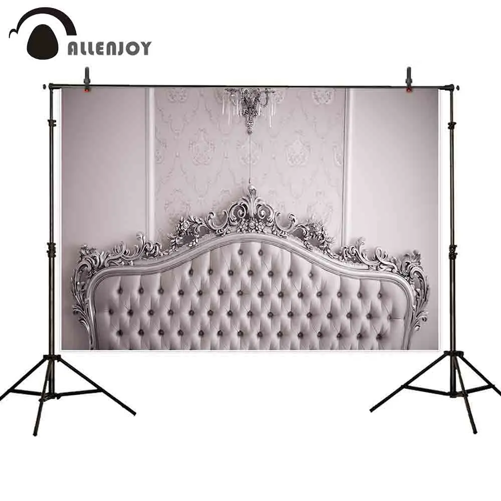 Allenjoy backdrop photographic indoor luxury furniture isolated white classic leather vintage decoration for home background