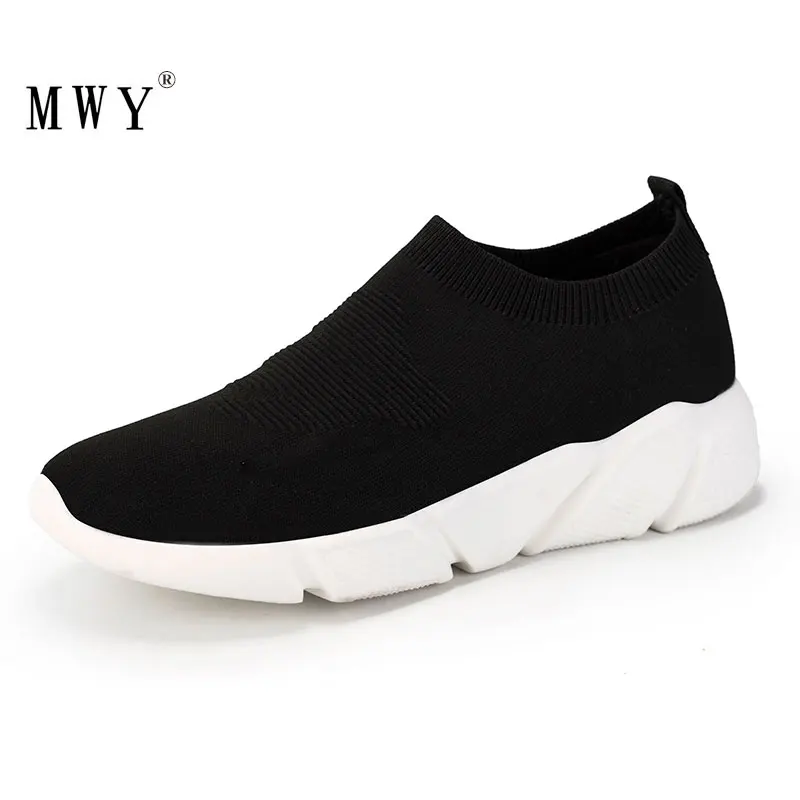 MWY kobiety obuwie oddychające dzianiny skarpety z siatką trampki Unisex Zapatilla Mujer buty trekkingowe damskie trenerzy Plus rozmiar