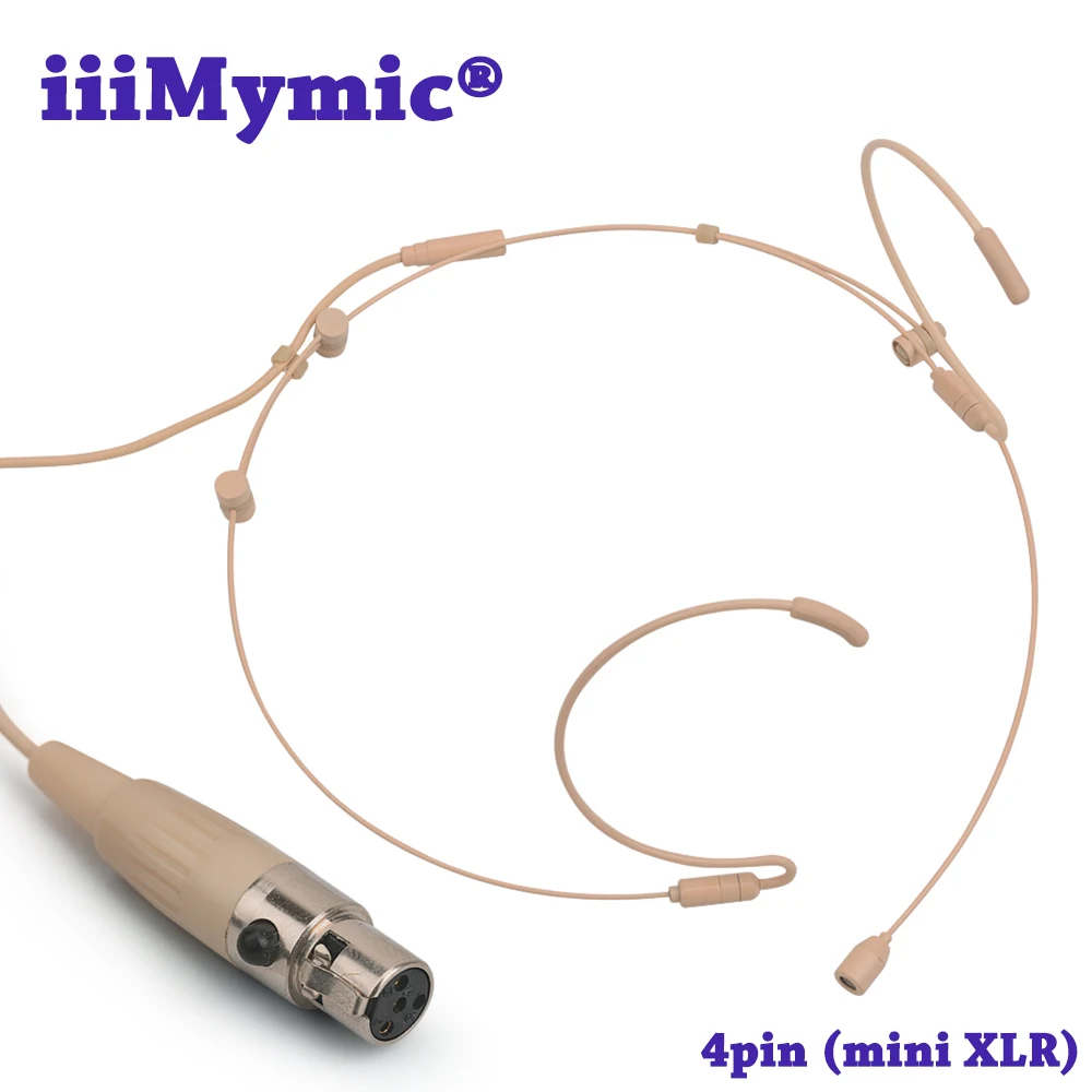 

iiiMymic Pro Mini 4pin XLR TA4F Plug Headset Microphone for Shure Wireless Body-Pack Transmitter Adjustable Mic for Children