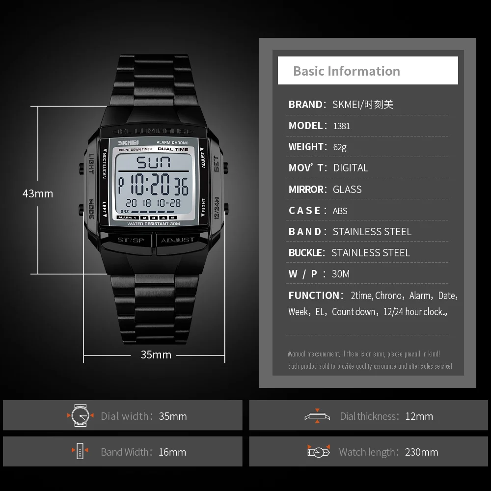 Skmei.- Relojes digitales deportivos para hombre, relojes masculinos de pulsera, electrónicos, de lujo, digital led, resistente al agua