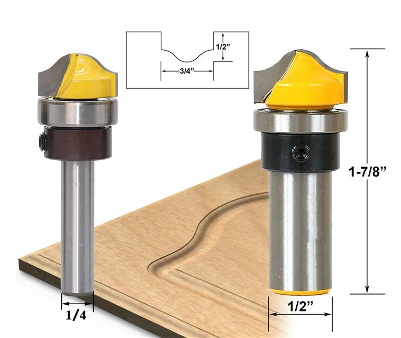 

Milda 1/4''/8mm/1/2'' Shank Molding Arc Router Bit Trimming Milling Cutters For Woodworking Carpenter Wood Cutter Tools