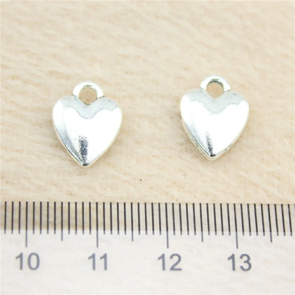 62pcs/lot 14*10mm ancient silver Heart charm Pendants DIY jewelry for bracelet necklace earring