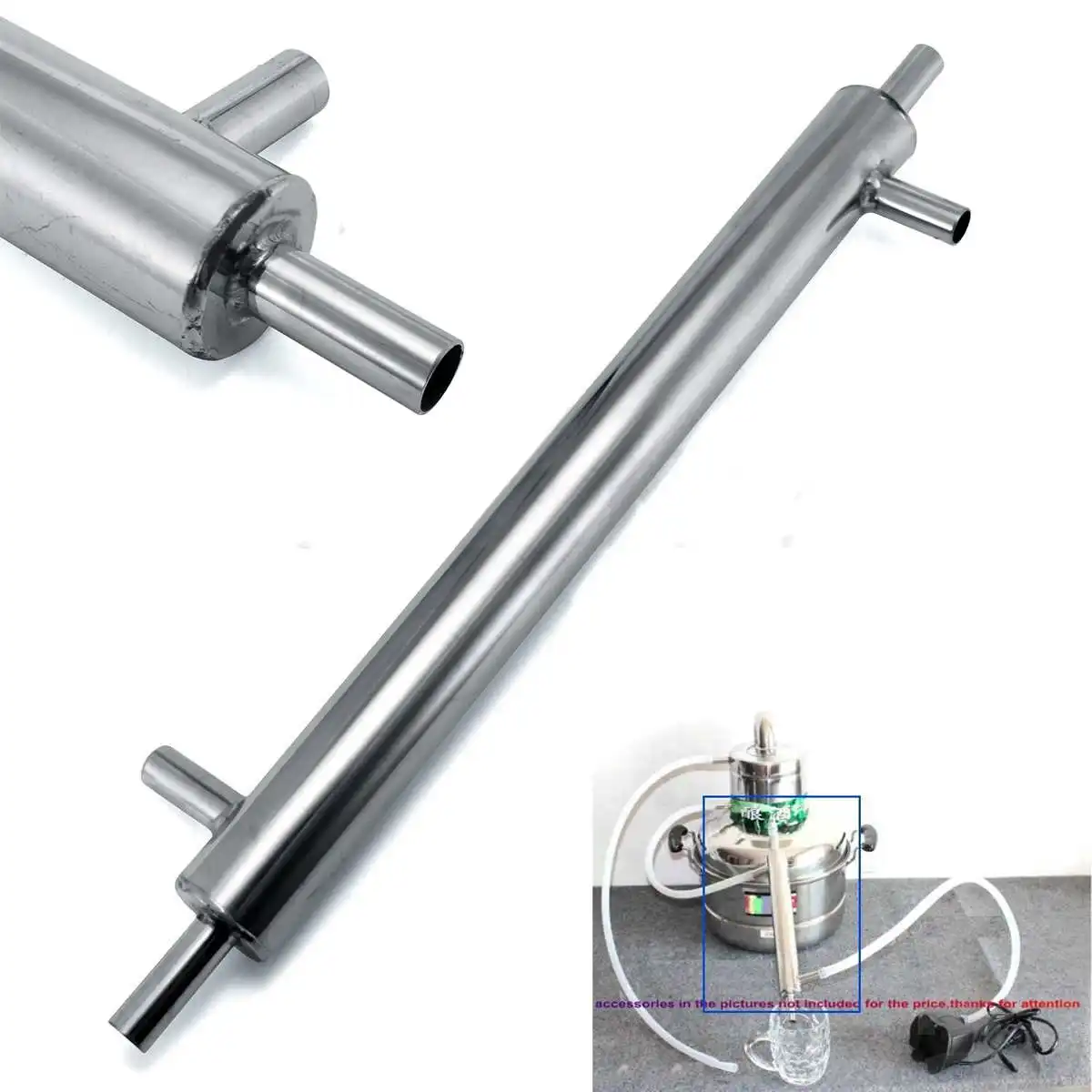 Cooler Distiller Moonshine Condenser Stainless External Cooling Pipe Tube for Home Brewery Vodka Whisky Wine Maker